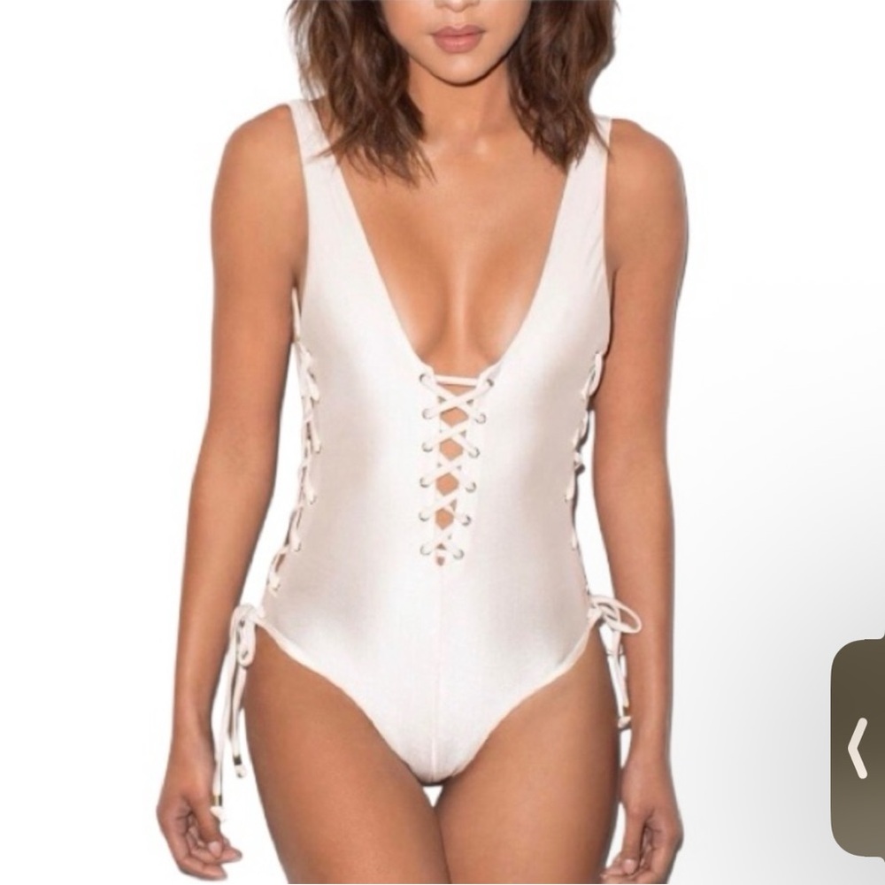 House of CB Lace-Up One piece swimwear XS Coachella/ Stagecoach Festival season